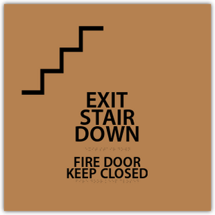 Exit Stair Down Fire Door Keep Closed