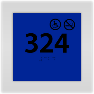 Room Number W/ No Smoking and Handicap Symbols