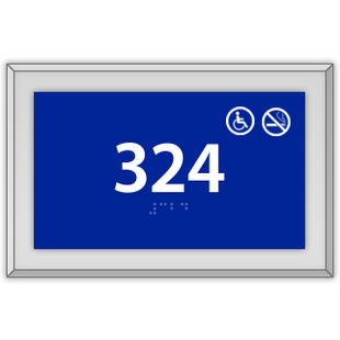 Room Number W/ No Smoking and Handicap Symbols