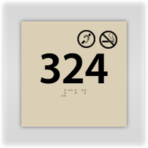 Best Western Transitional - Room Number W/ No Smoking and Hearing Impaired Symbols