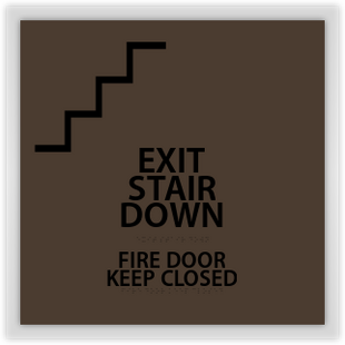 Exit Stair Down Fire Door Keep Closed