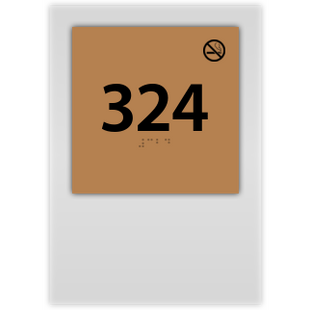 Room Number W/ No Smoking Symbol - Vertical