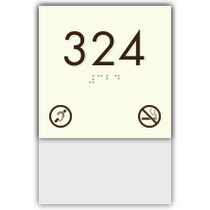 Clarion - Room Number W/ Non Smoking & Hearing Impaired Symbol
