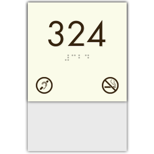 Room Number W/ Non Smoking & Hearing Impaired Symbol