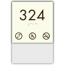 Clarion - Room Number W/ Non Smoking, ISA & Hearing Impaired Symbol
