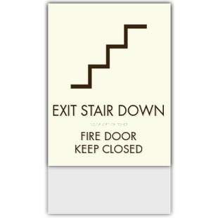 Stairs Down-Fire Door Keep Closed