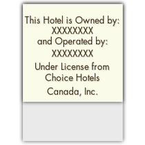 Clarion - Owner/Operator Plaque- Canada
