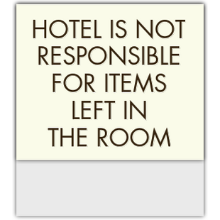 Left Items - Hotel Not Responsible