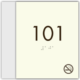 Room Number W/ Non Smoking Symbol