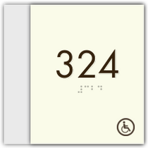 Econo Lodge / Rodeway Inn - Room Number W/Handicap Symbol