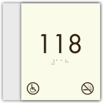 Econo Lodge / Rodeway Inn - Room Number W/Non Smoking & Handicap Symbol