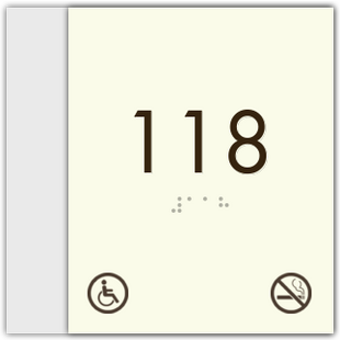 Room Number W/Non Smoking & Handicap Symbol