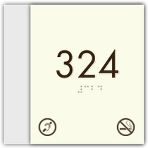 Econo Lodge / Rodeway Inn - Room Number W/ Non Smoking & Hearing Impaired Symbol