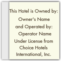 Econo Lodge / Rodeway Inn - Owner/Operator Plaque