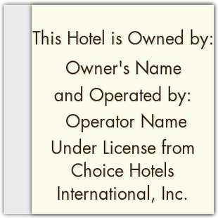 Owner/Operator Plaque