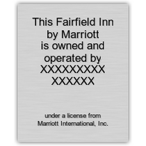 Fairfield Inn - Owner / Operator Plaque