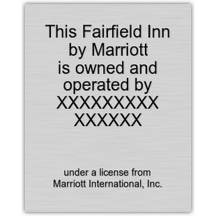 Owner / Operator Plaque