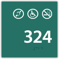 H4 - Room Number w/ No Smoking, Handicap Accessible, and Hearing Impaired