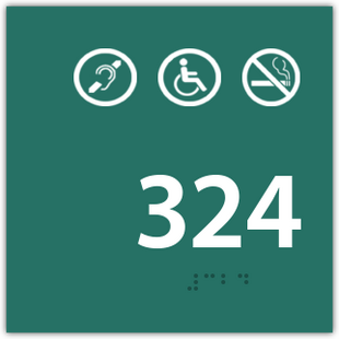 Room Number w/ No Smoking, Handicap Accessible, and Hearing Impaired