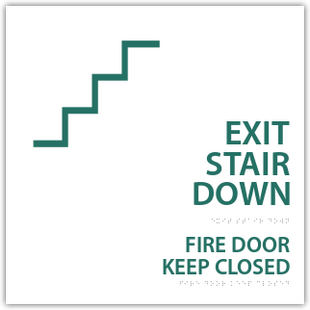 Exit Stair Down Fire Door Keep Closed