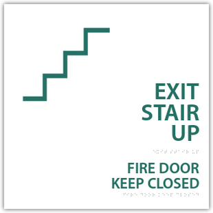 Exit Stair Up Fire Door Keep Closed