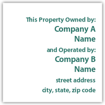 H4 - Owned By / Operated By Plaque (White)