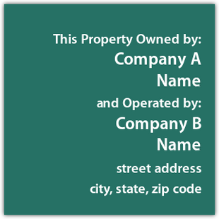 Owned By / Operated By Plaque (Emerald)
