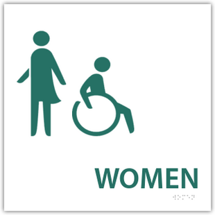Women's Restroom With Handicap Symbol