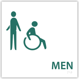 Men's Restroom With Handicap Symbol