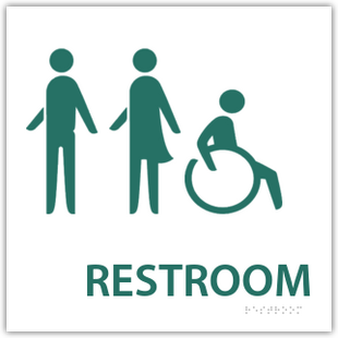 Unisex Restroom With Handicap Symbol