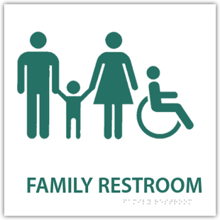 Family Restroom With Handicap Symbol