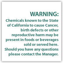 H4 - California Warning - Food & Beverages
