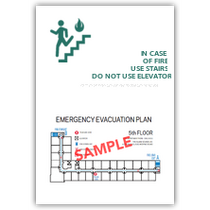 H4 - Corridor Evacuation Plan W/ In Case Of Fire Use Stairs Do Not Use Elevator