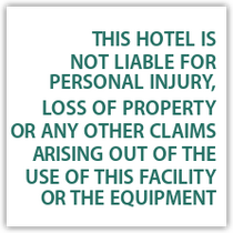 H4 - Fitness Room Liability Sign