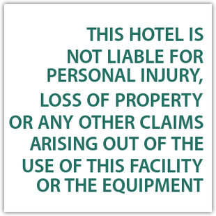 Fitness Room Liability Sign