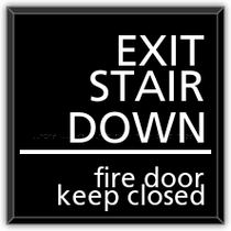 Hampton Inn - EXIT STAIR DOWN - FIRE DOOR KEEP CLOSED