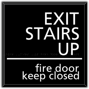EXIT STAIR UP - FIRE DOOR KEEP CLOSED
