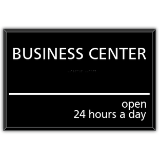 Business Center Hours With Braille
