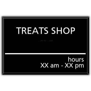 SUITE SHOP WITH HOURS AND BRAILLE