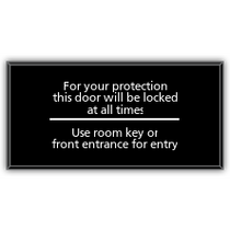 Hampton Inn - FOR YOUR PROTECTION - THIS DOOR LOCKED