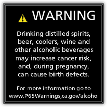 Hampton Inn - CA Warning - Alcohol