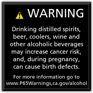 CA Warning - Alcohol