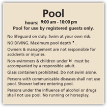 Hampton Inn - Pool Rules