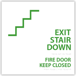 Exit Stair Down Fire Door Keep Closed