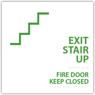 Exit Stair Up Fire Door Keep Closed
