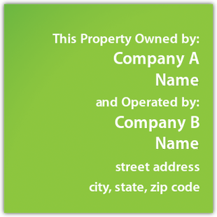 Owned By / Operated By Plaque (Green Gradient)