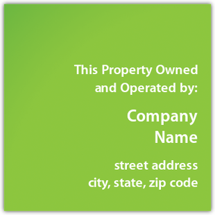 Owned And Operated By Plaque (Green Gradient)