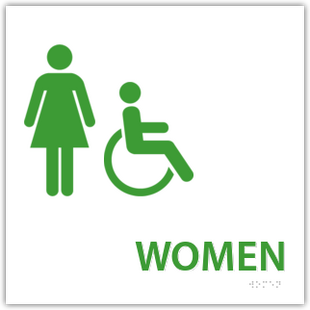 Women's Restroom With Handicap Symbol