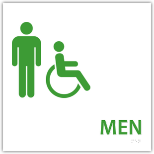 Men's Restroom With Handicap Symbol