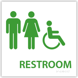 Unisex Restroom With Handicap Symbol